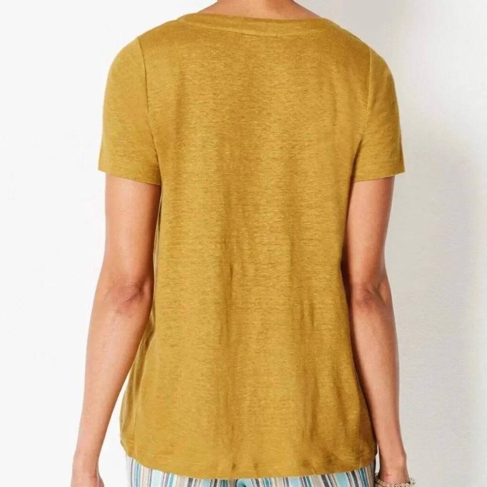 J.Jill Mixed Media Linen tee - Picture 3 of 7